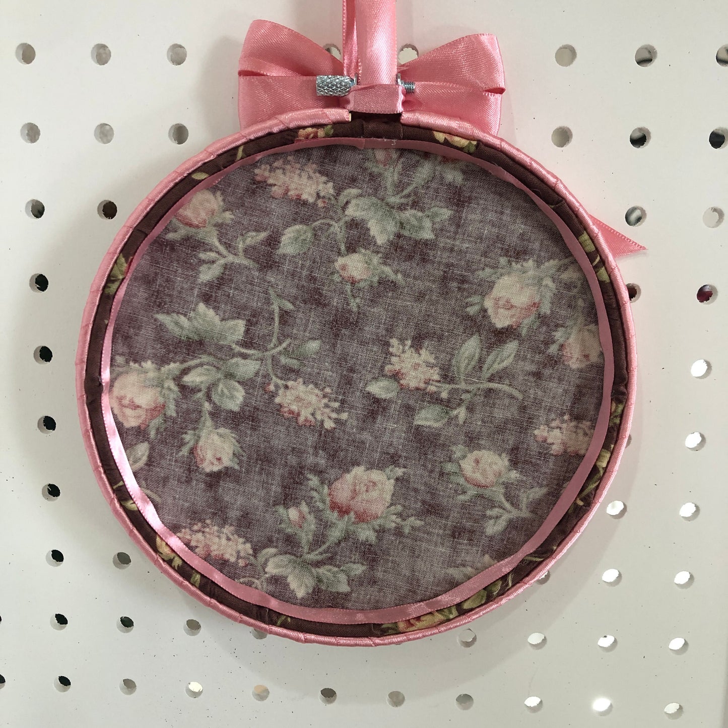 Chocolate and Roses Needle Minder Hoop ~ Needle Minder Display