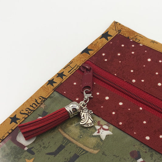 Kringle Santa Gold ~ Vinyl Front Project Bag ~ BellaRose Needleworks