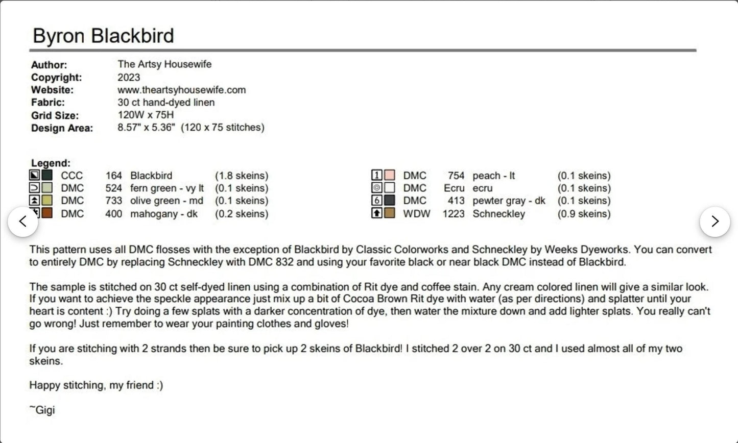 Byron Blackbird ~ The Artsy Housewife