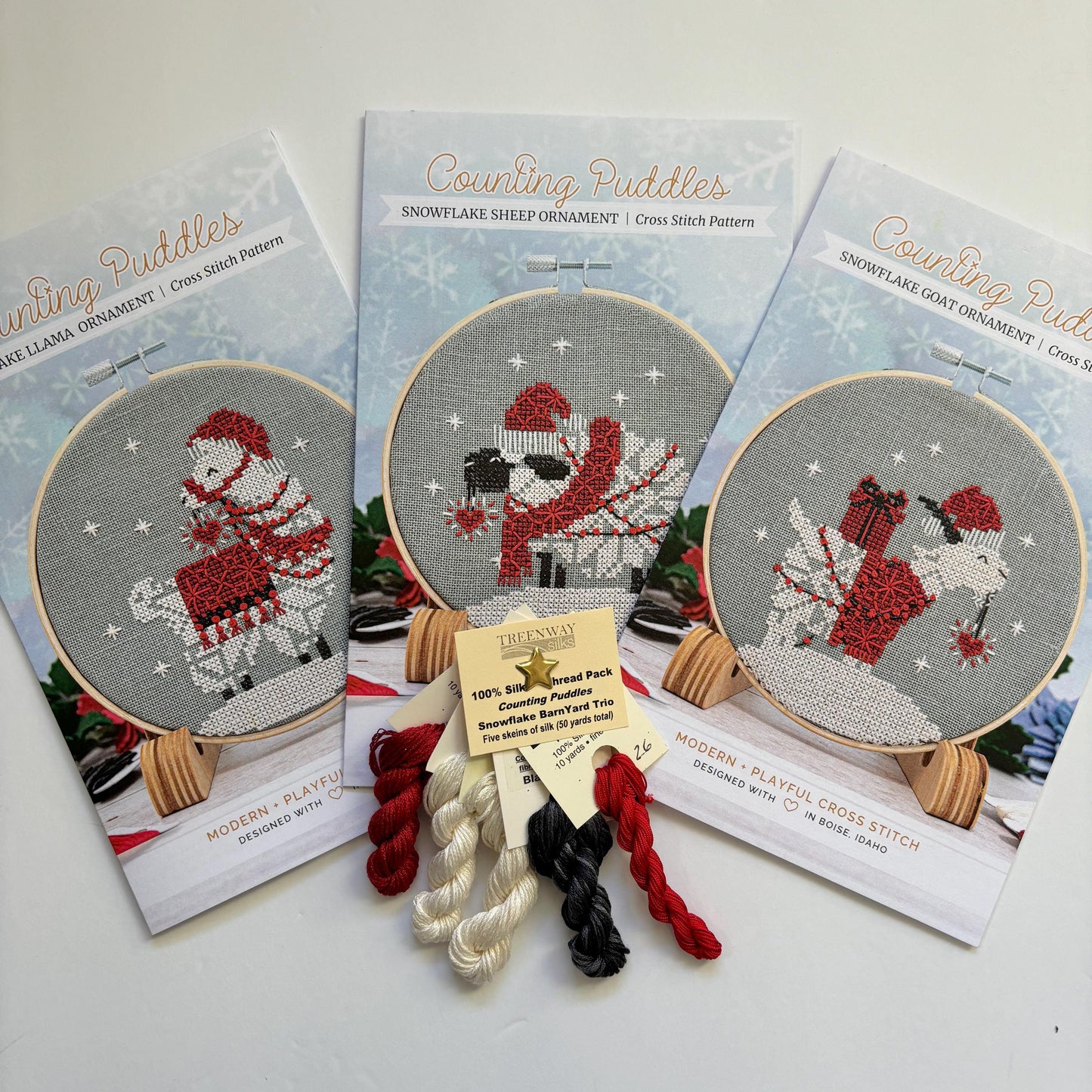 Snowflake Trio Charts and Silk Pack ~ Counting Puddles