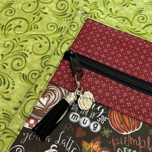 Pumpkin Spice Season ~ Vinyl Front Project Bag ~ BellaRose Needleworks