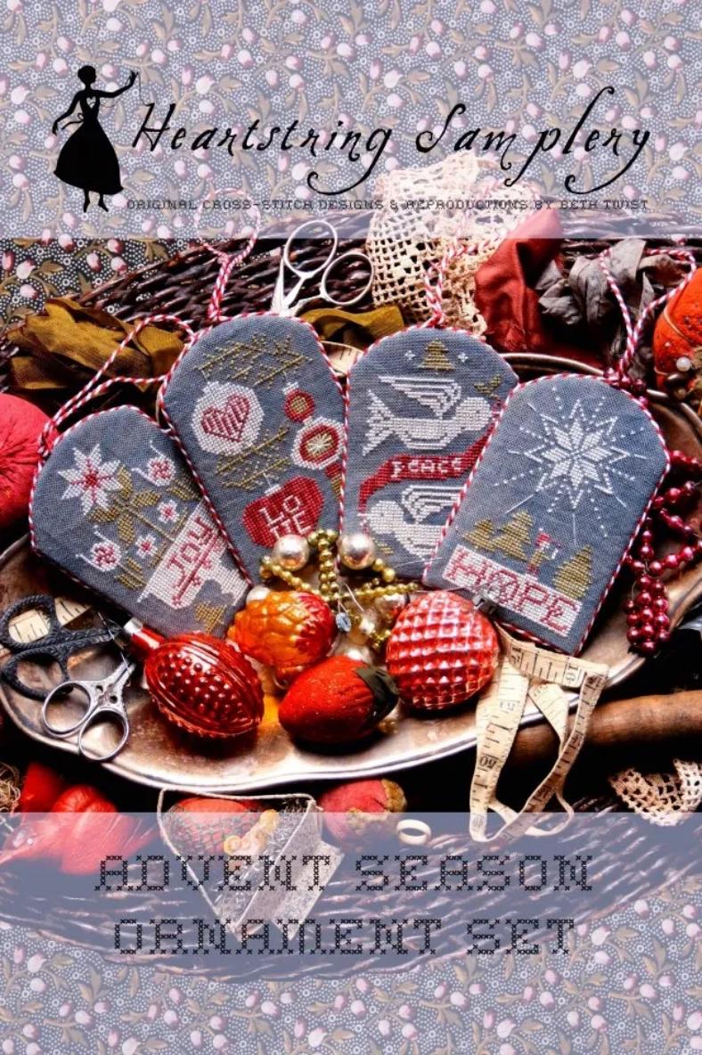 Advent Season Ornament Set ~ Heartstring Samplery