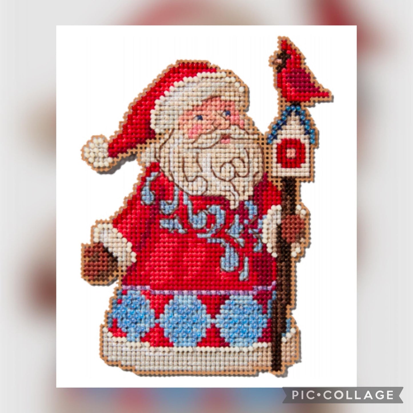 Santa and Cardinal Birdhouse ~ Beaded Ornament Kit ~ Jim Shore by Mill Hill
