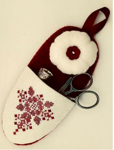A Red Slipper Sewing Etui with Button ~ Giulia Punti Antichi
