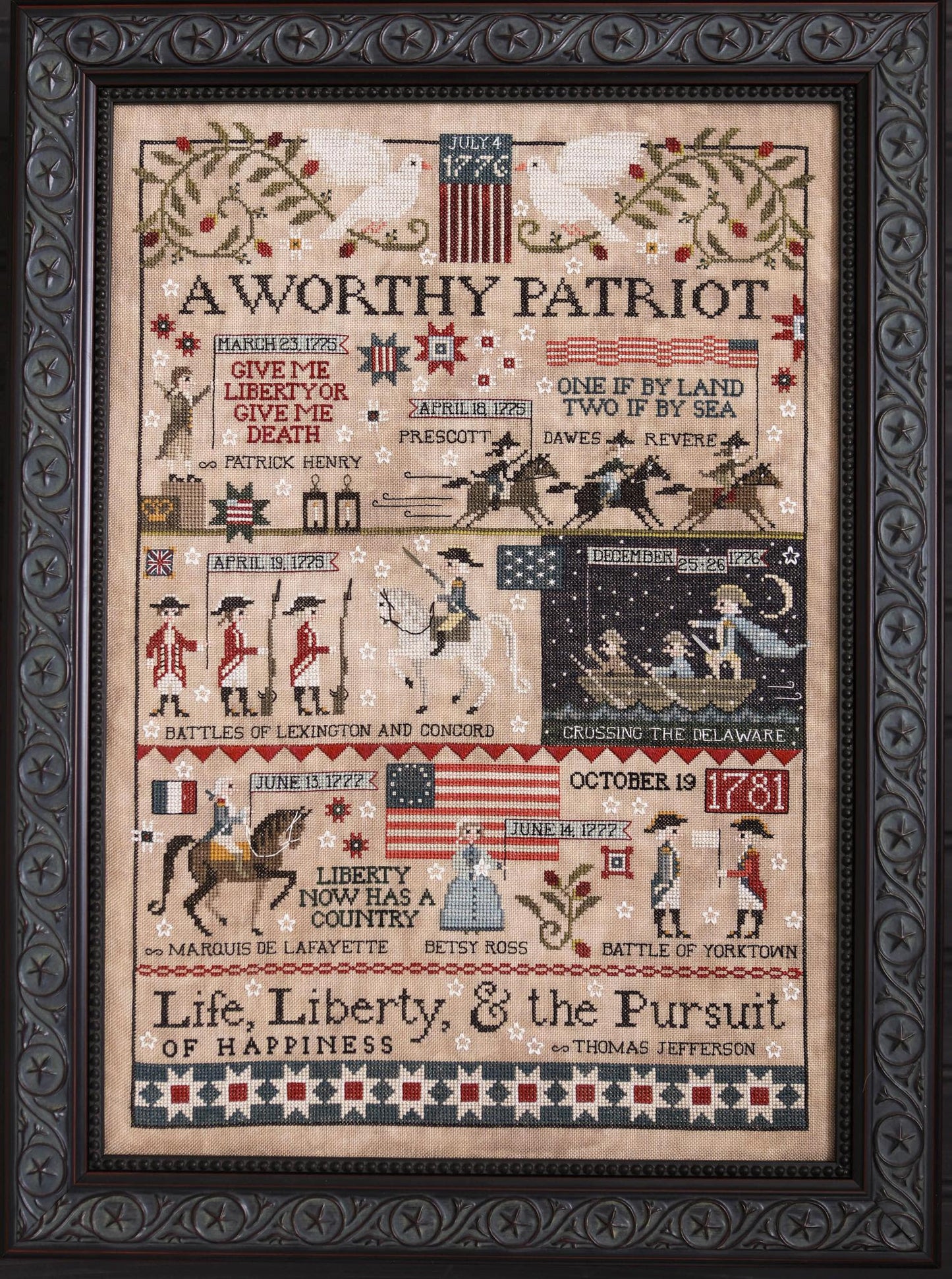 A Worthy Patriot - Chart & Floss Pack ~ Plum Street Samplers ~ Nashville Needlework Market 2026