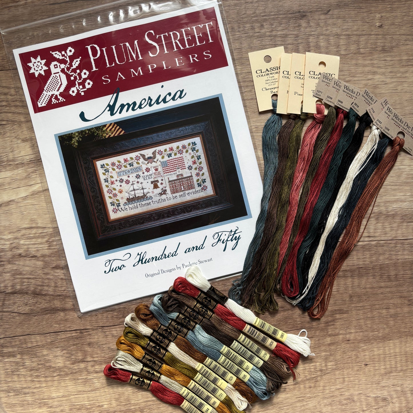 America 250 - Chart & Floss Pack ~ Plum Street Samplers