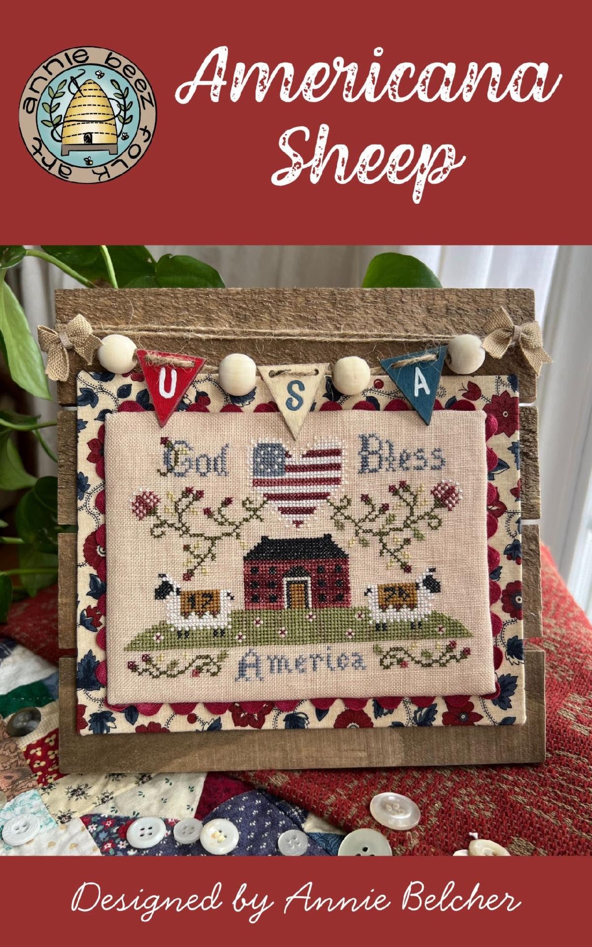 *PREORDER* Americana Sheep ~ Annie Beez Folk Art ~ Nashville Needlework Market 2026