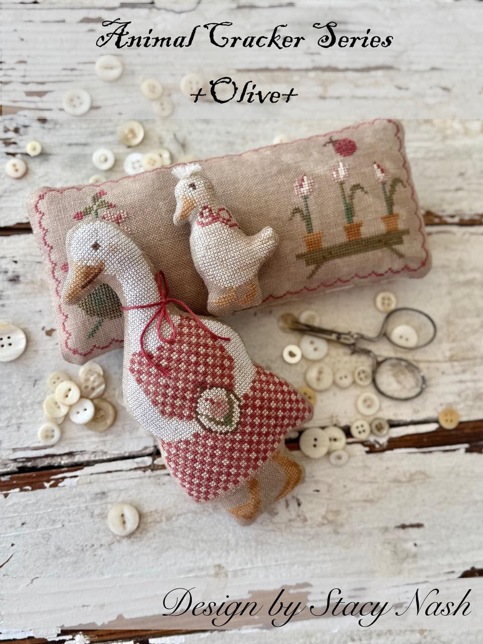 Animal Crackers Series +Olive+ ~ Stacy Nash ~ Nashville Needlework Market 2026