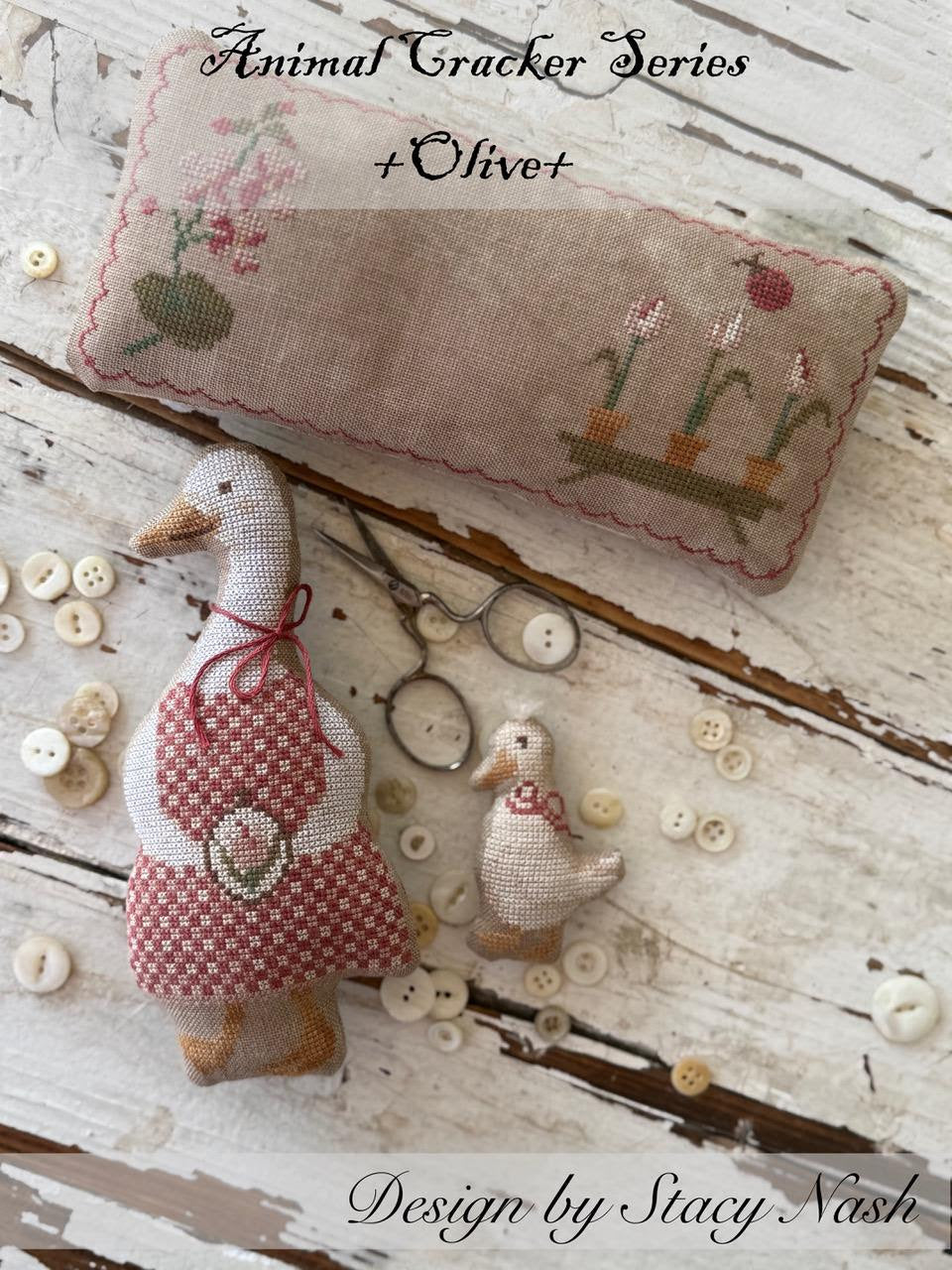 Animal Crackers Series +Olive+ ~ Stacy Nash ~ Nashville Needlework Market 2026