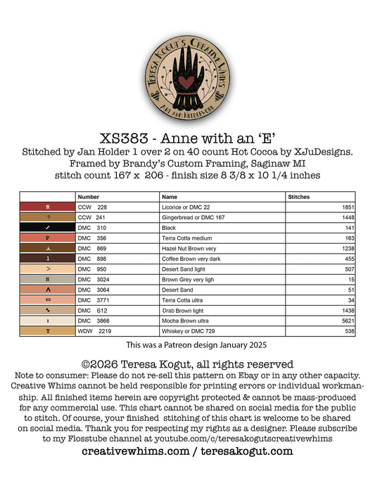 *PREORDER* Anne with an 'E' ~ Teresa Kogut ~ Nashville Needlework Market 2026