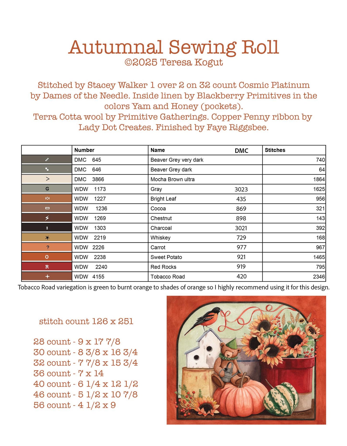 * COMING SOON * Autumnal Sewing Roll ~ Teresa Kogut