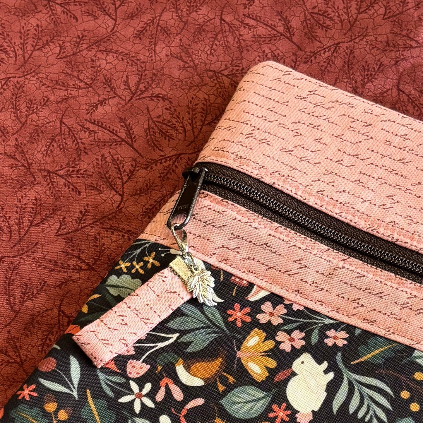 NEW! ~ Autumn in the Forest ~ Fabric Front Project Bag ~ BellaRose Needleworks