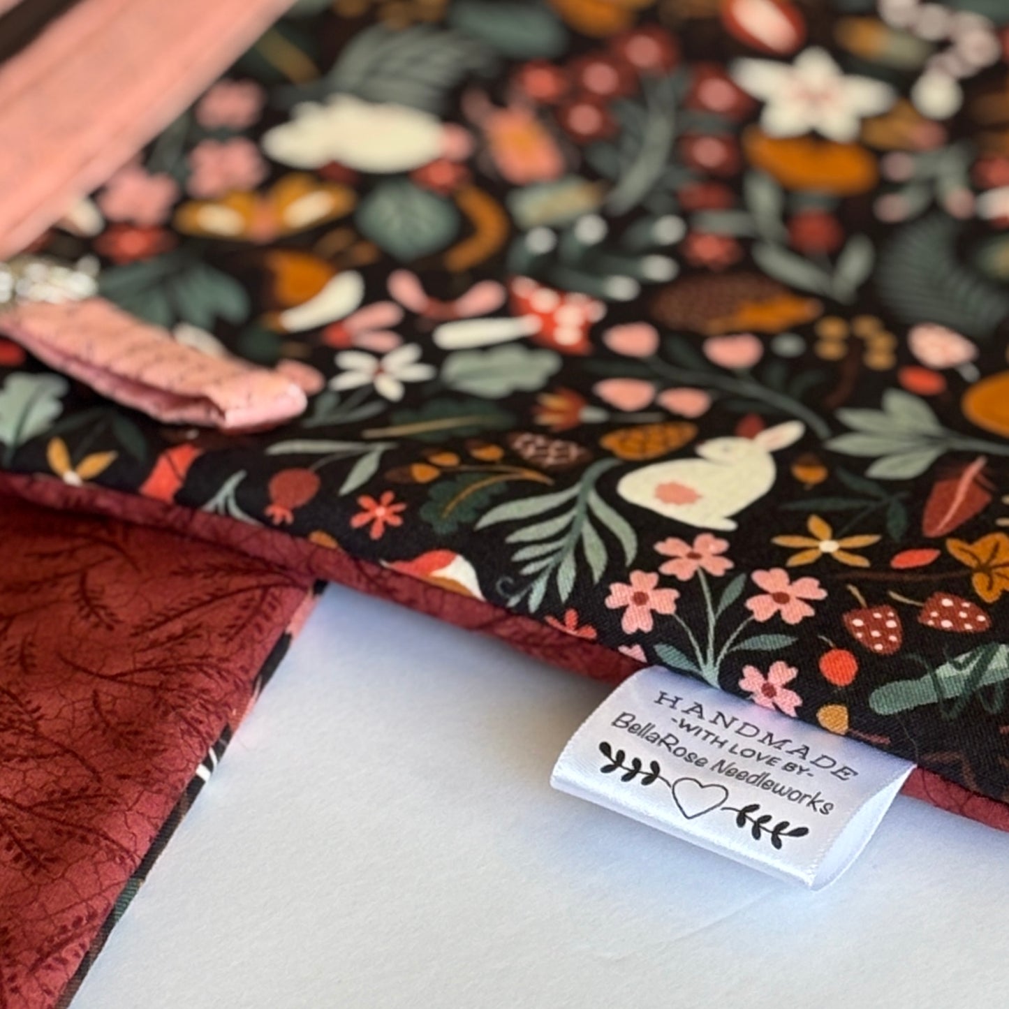 NEW! ~ Autumn in the Forest ~ Fabric Front Project Bag ~ BellaRose Needleworks