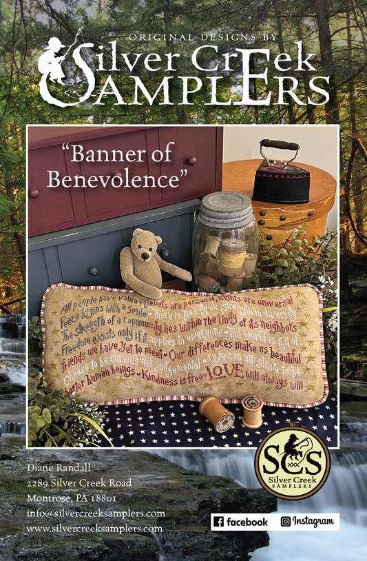 *PREORDER* Banner of Benevolence ~ Silver Creek Samplers ~ Nashville Needlework Market 2026