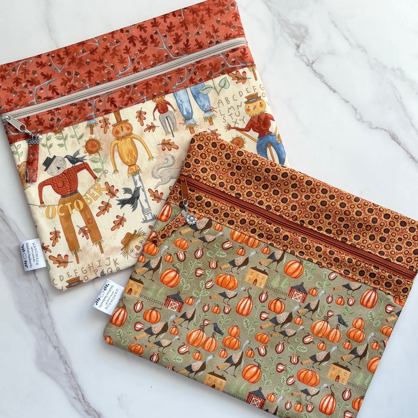 NEW! ~ Bittersweet Farm Fabric Front Project Bag ~ Teresa Kogut ~ BellaRose Needleworks
