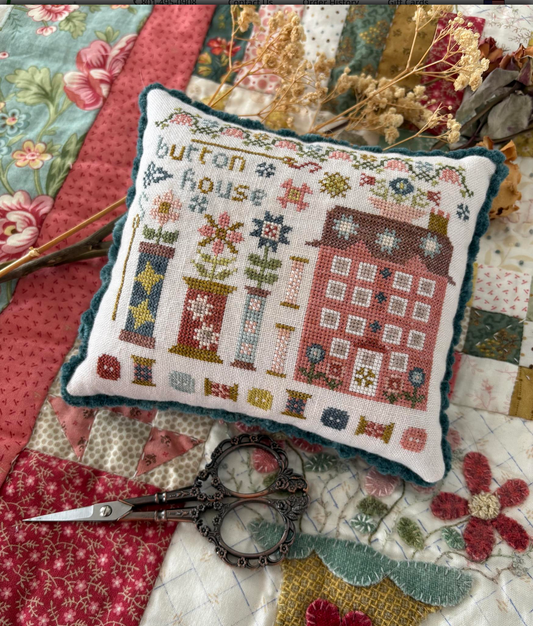 Button House ~ Houses on Stitchery Lane #3 ~ Pansy Patch Quilts & Stitchery