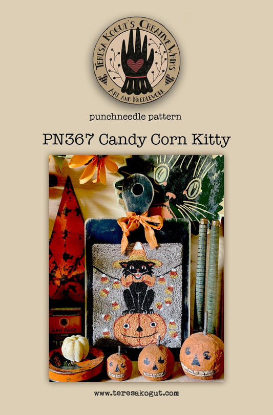 *PRE-ORDER* Candy Corn Kitty ~ Punchneedle ~ Teresa Kogut