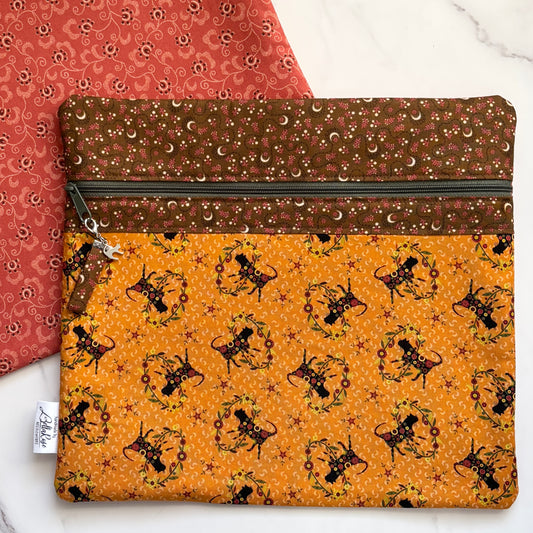 Cats on Pennyberry Farm ~ Fabric Front Project Bag ~ BellaRose Needleworks