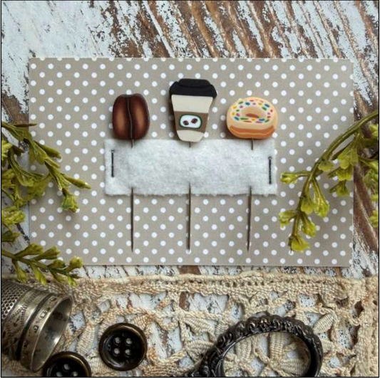 * PREORDER * Coffee Pin Set ~ Puntini Puntini ~ Needlework Marketplace 2026