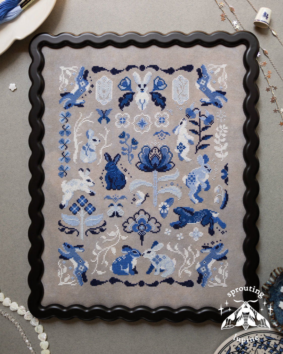 * PREORDER * Delft Bunnies ~ Sprouting Lupine ~ Needlework Marketplace 2026