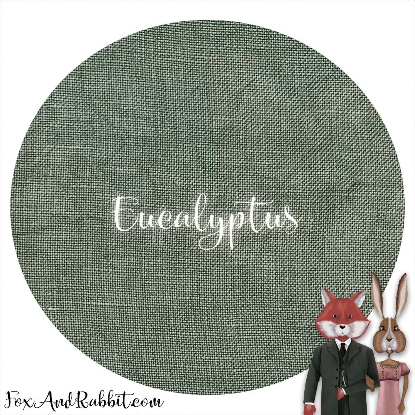 Eucalyptus ~ 32 Count Linen ~ Fox and Rabbit