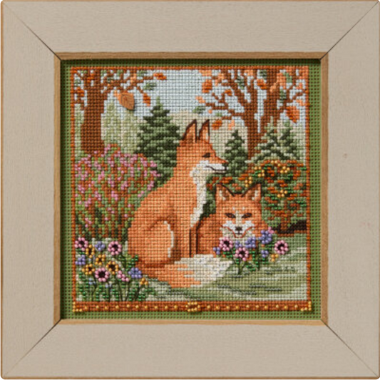 Fall Foxes ~ Beaded Kit ~ Mill Hill Buttons and Beads