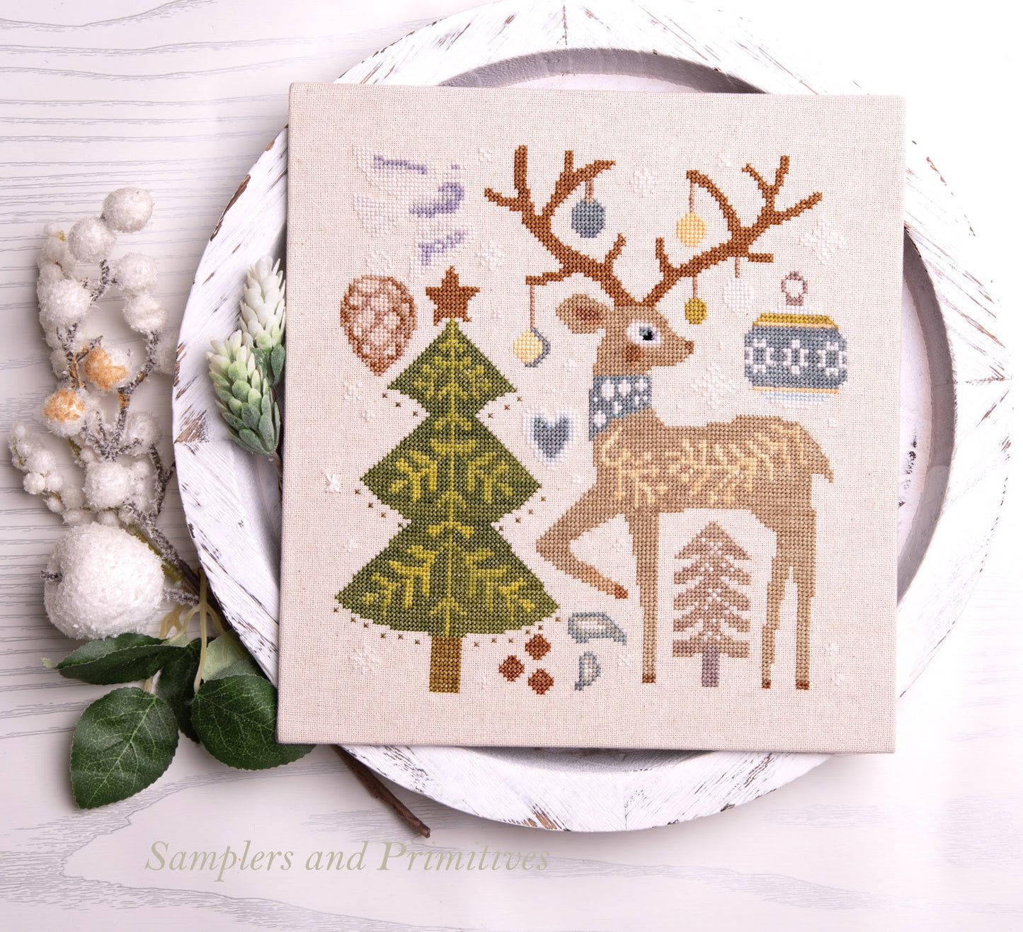 * PREORDER * Festive Reindeer ~ Samplers and Primitives ~ Needlework Marketplace 2026