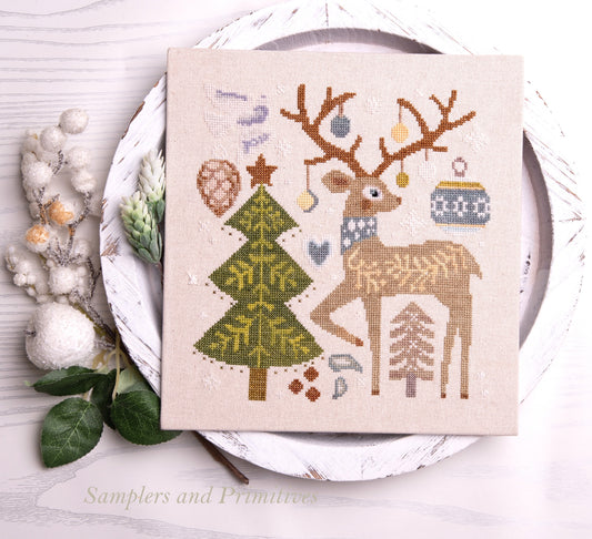 * PREORDER * Festive Reindeer ~ Samplers and Primitives ~ Needlework Marketplace 2026