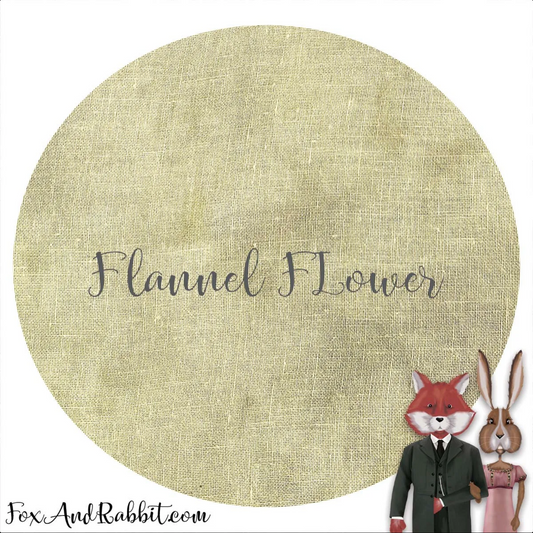 Flannel Flower ~ 32 Count Linen ~ Fox and Rabbit