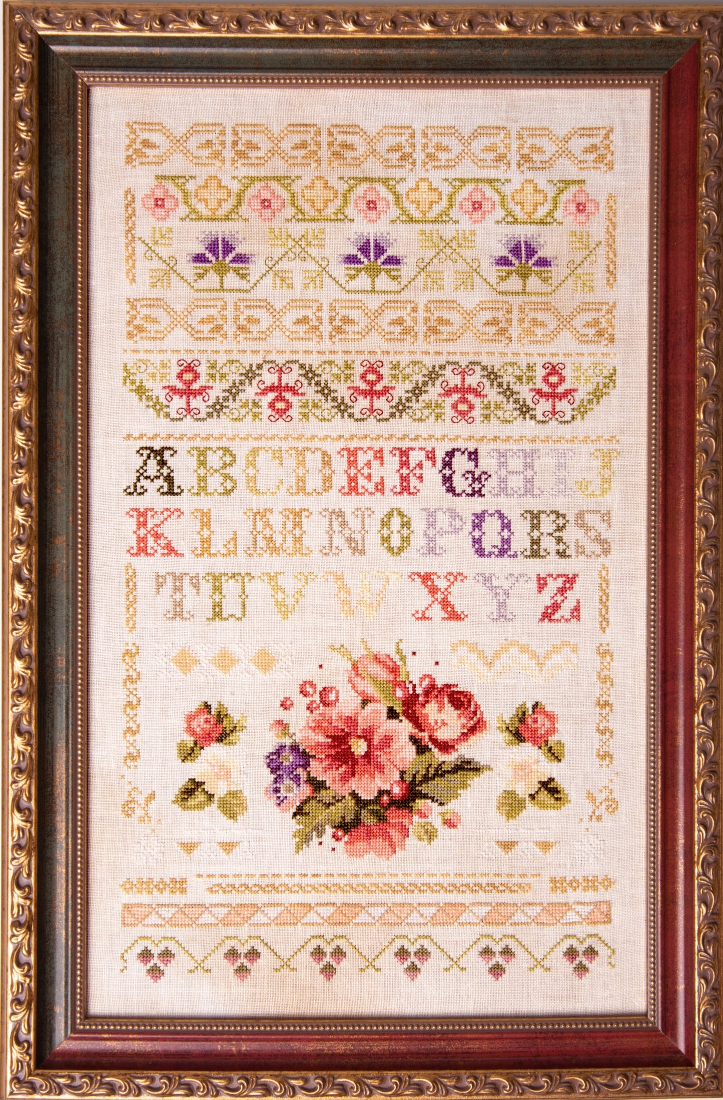 PRE-ORDER ** Floral Band Sampler ~ Needlework Marketplace 2025 ~ Samplers and Primitives