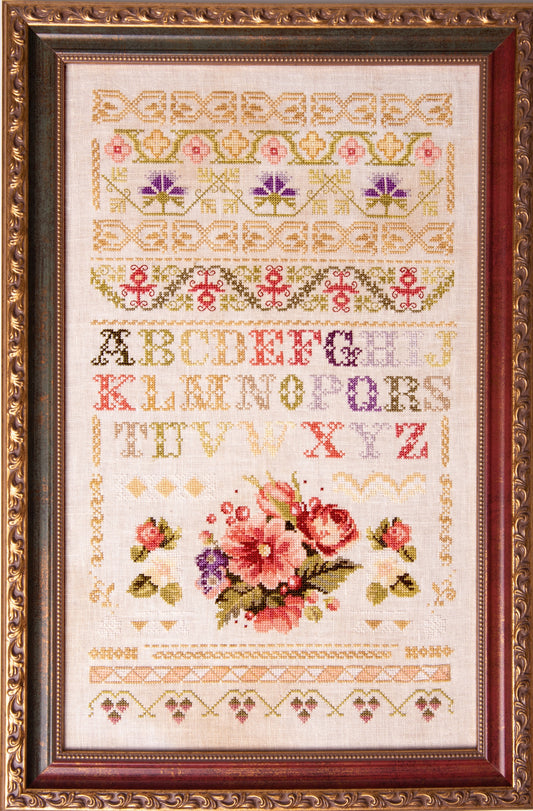 PRE-ORDER ** Floral Band Sampler ~ Needlework Marketplace 2025 ~ Samplers and Primitives