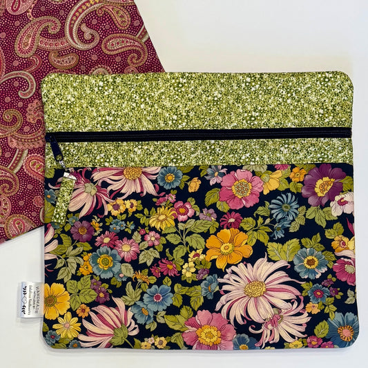 NEW! ~ Florals & Paisleys ~ Fabric Front Project Bag ~ BellaRose Needleworks