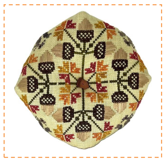 PRE-ORDER ** Acorn Biscornu ~ Needlework Marketplace 2025 ~ Praiseworthy Stitches