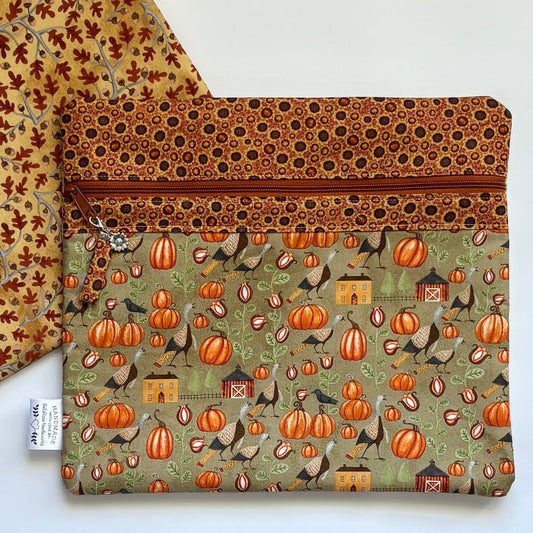 NEW! ~ Bittersweet Farm Fabric Front Project Bag ~ Teresa Kogut ~ BellaRose Needleworks