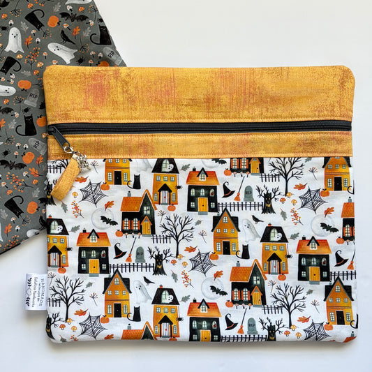 NEW! ~ Village Haunt ~ Fabric Front Project Bag ~ BellaRose Needleworks