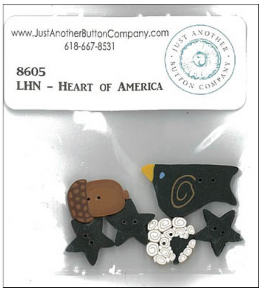 Heart of America ~ Chart and Button Pack ~ Little House Needleworks