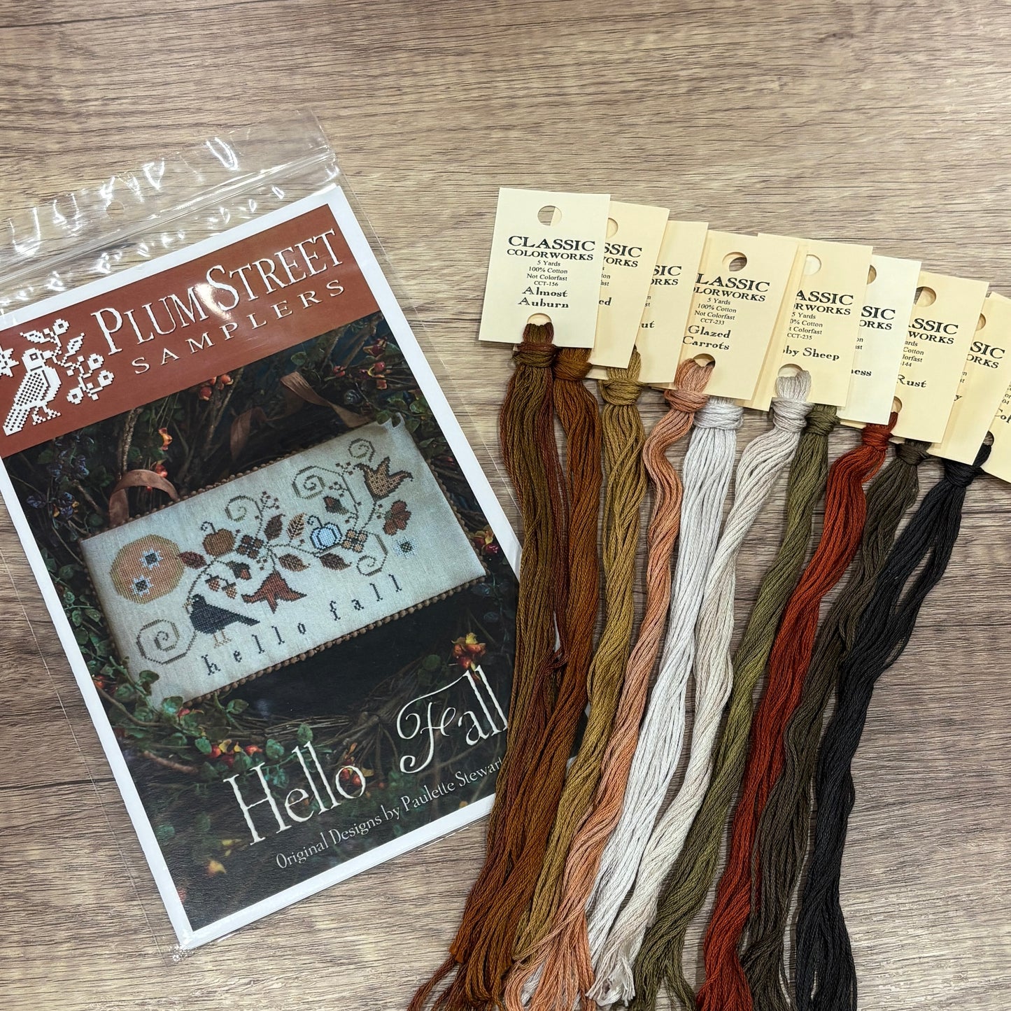 Hello Fall - Chart & Floss Pack ~ Plum Street Samplers