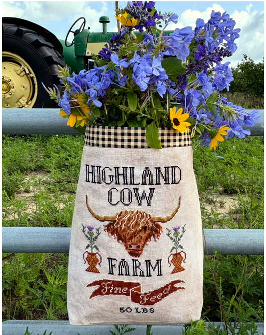 Highland Cow Feed Sack ~ Carriage House Samplings