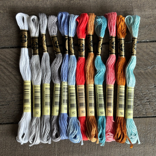 I Was Stitching  ~ Chart and Floss Pack ~ Hands on Design