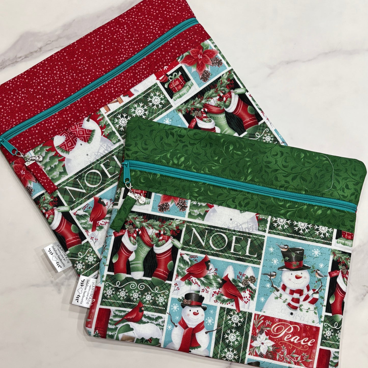 NEW! ~ Snowmen Noel ~ Fabric Front Project Bag ~ BellaRose Needleworks