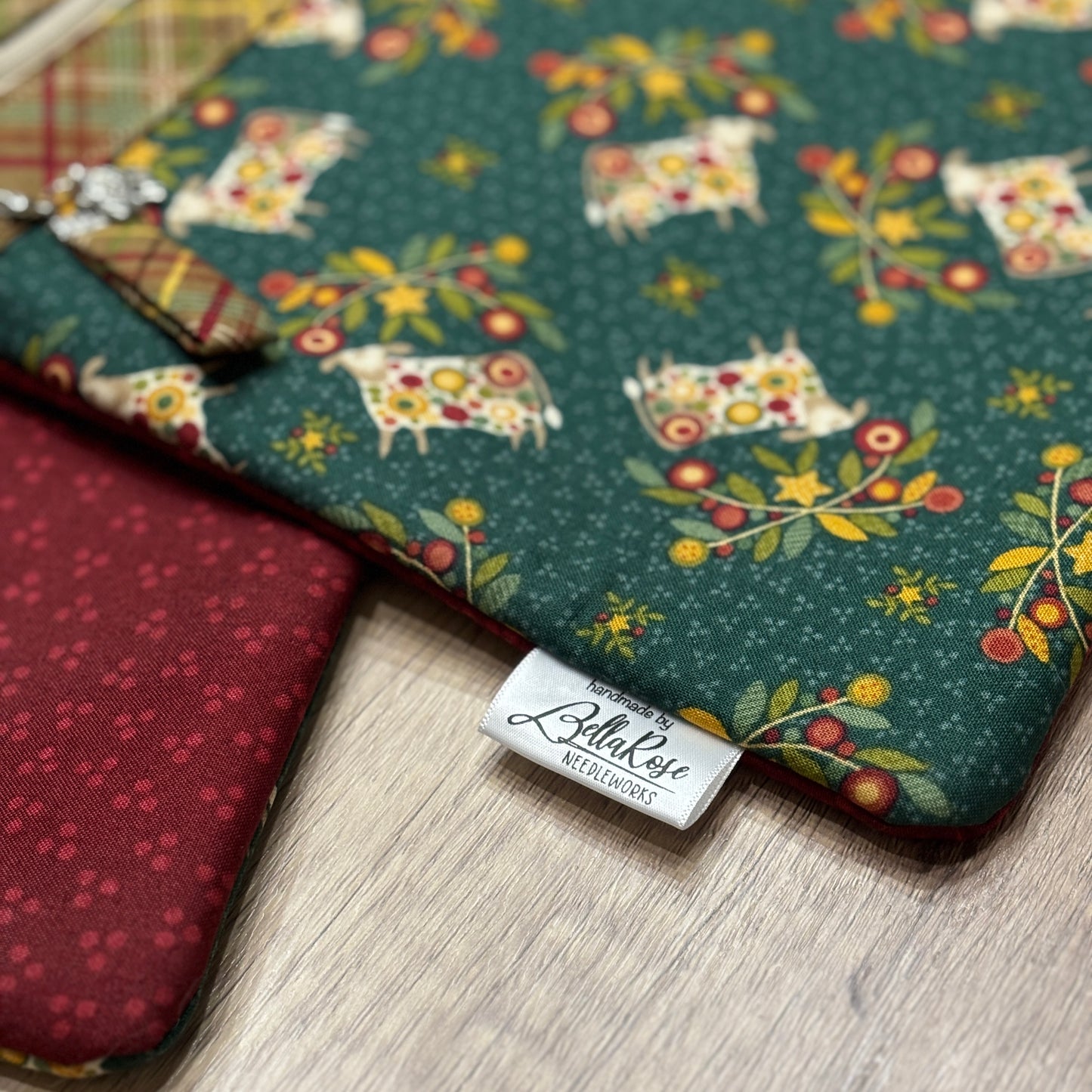 Sheep on Pennyberry Farm ~ Fabric Front Project Bag ~ BellaRose Needleworks