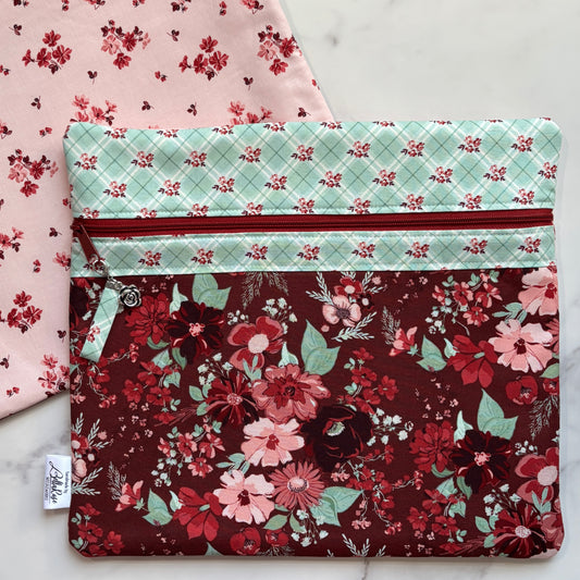 Love in Bloom ~ Fabric Front Project Bag ~ BellaRose Needleworks