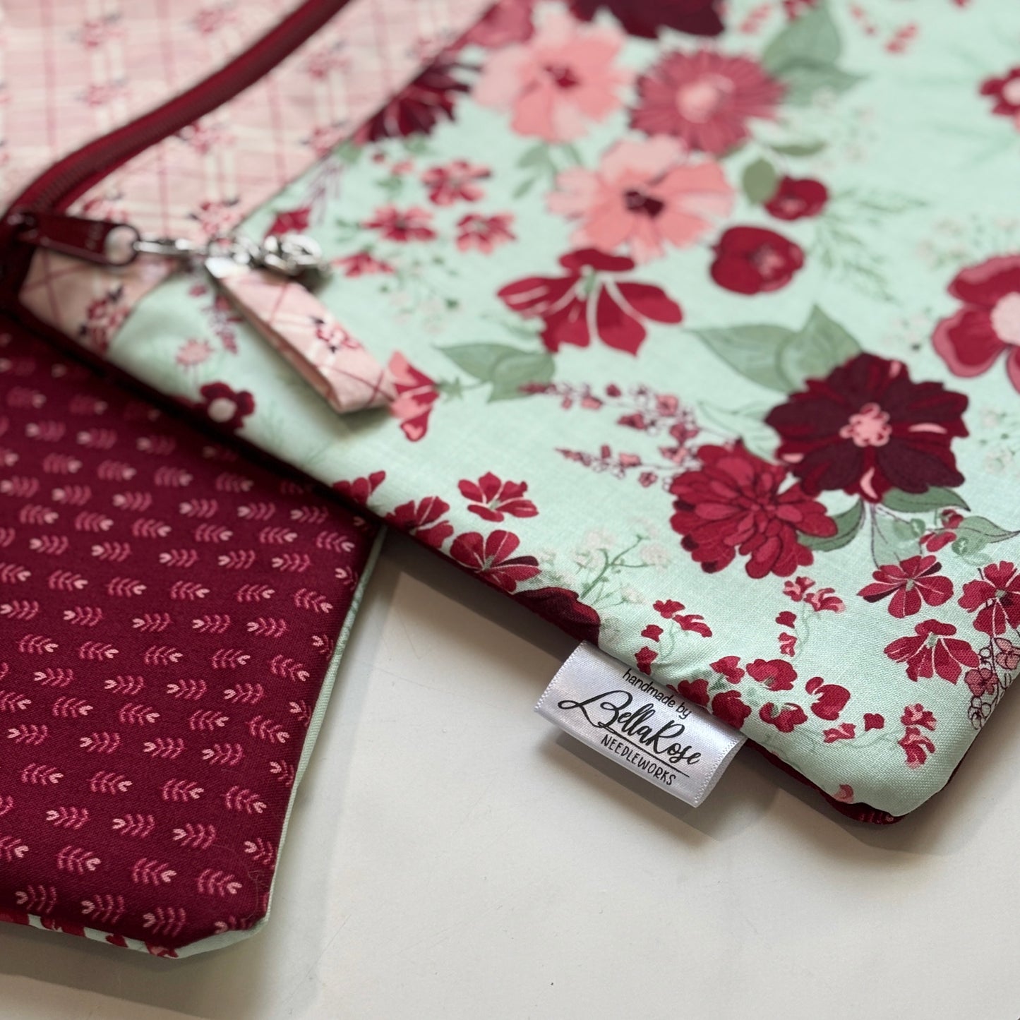 Love in Bloom ~ Fabric Front Project Bag ~ BellaRose Needleworks
