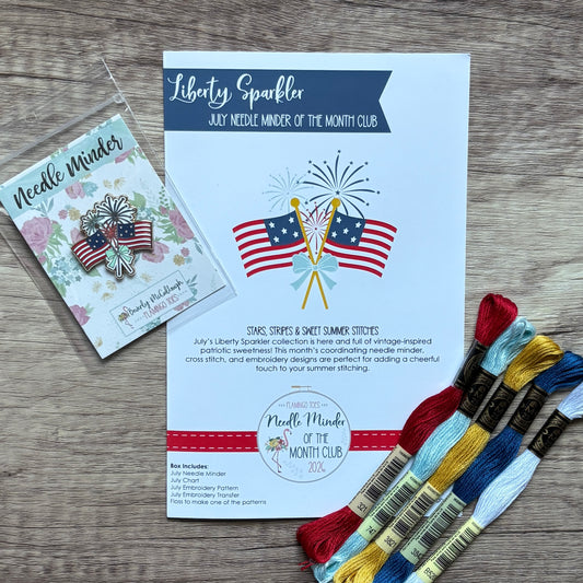 Liberty Sparkler ~ July Needle Minder of the Month Club 2026 ~ Flamingo Toes