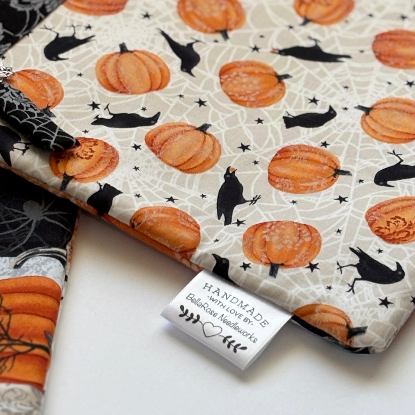 NEW! ~ Crows in the Pumpkin Patch ~ Fabric Front Project Bag ~ BellaRose Needleworks