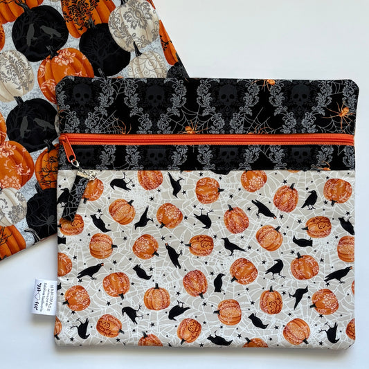 NEW! ~ Crows in the Pumpkin Patch ~ Fabric Front Project Bag ~ BellaRose Needleworks