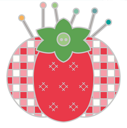 My Happy Place Tomato Pin Cushion Needle Minder ~ Lori Holt