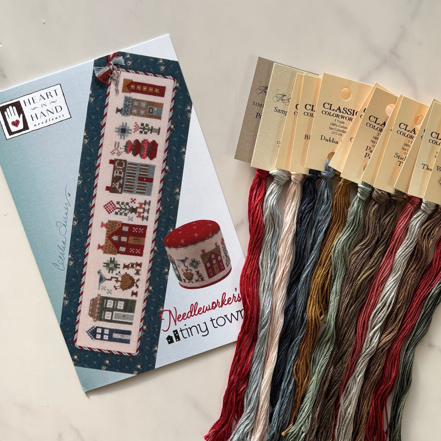 Needleworker's Tiny Town - Chart & Floss Pack ~ Heart in Hand