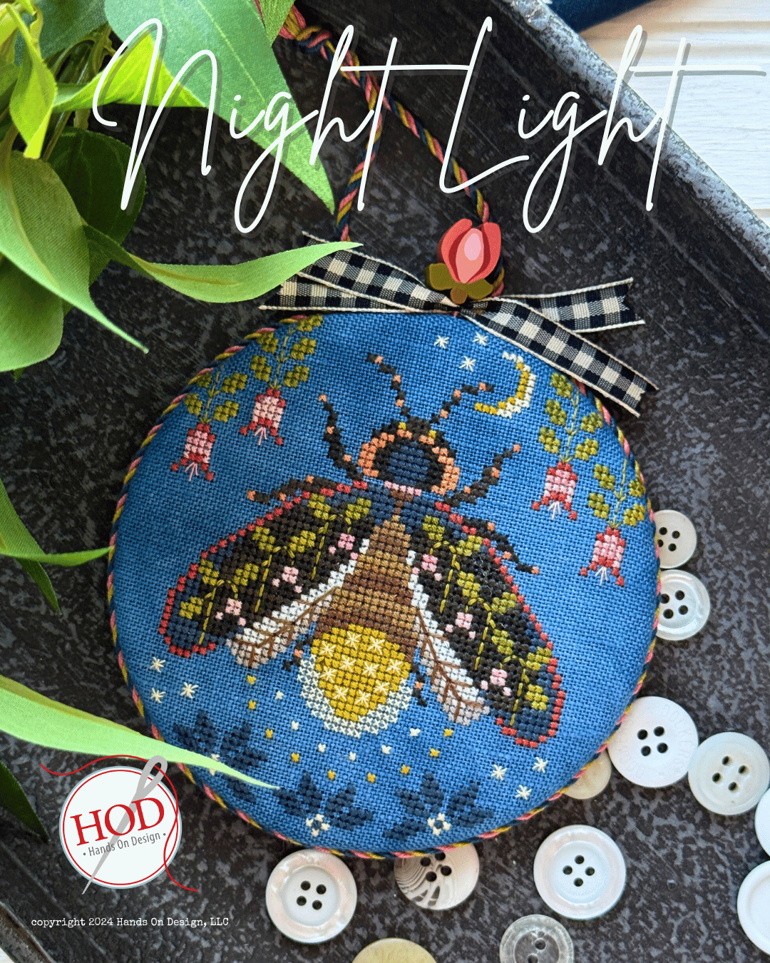 *PREORDER* Night Light - Chart, Floss and Mini Pin Pack ~ Hands on Design ~ Nashville Needlework Market 2026