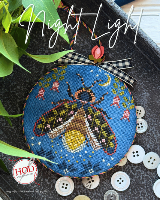 *PREORDER* Night Light - Chart, Floss and Mini Pin Pack ~ Hands on Design ~ Nashville Needlework Market 2026